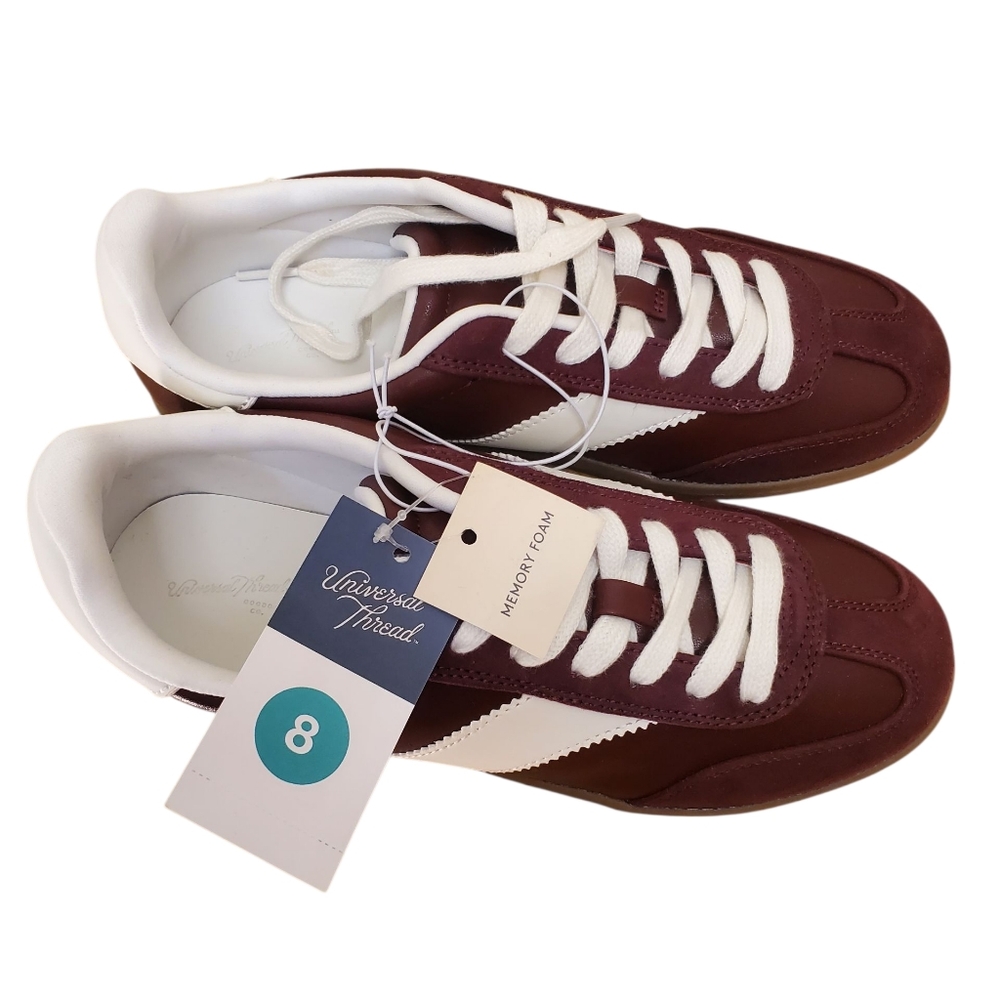Universal Thread Womens Burgundy White Casual Sneakers Memory Foam Size 8 - Picture 9 of 10